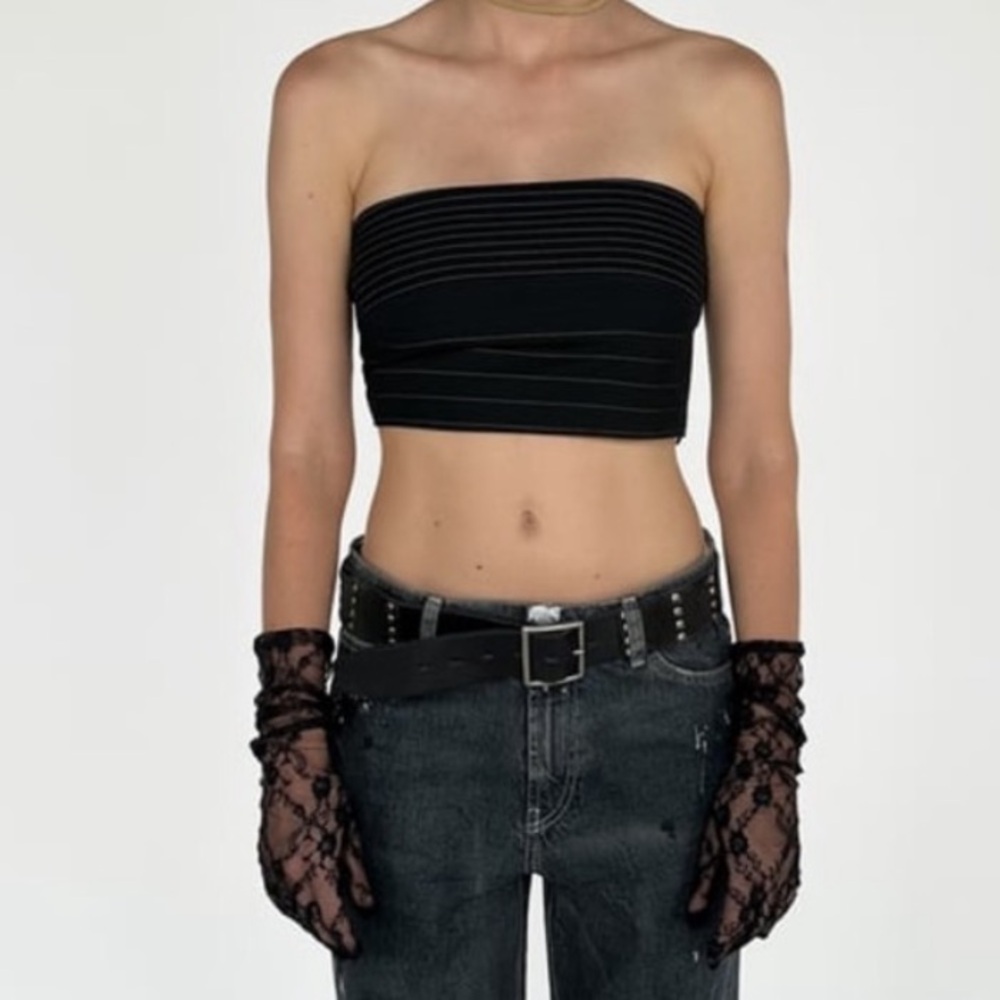 New ZARA STRAPLESS STRAIGHNECK MULTI POSITION CROP TOP - Picture 12 of 15